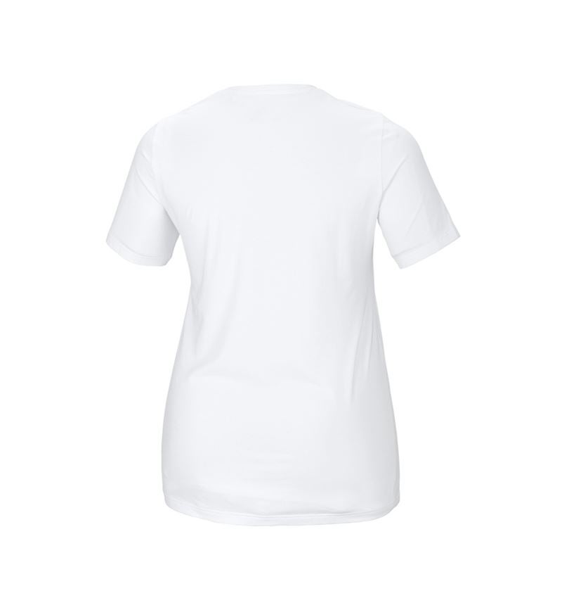 Bovenkleding: e.s. T-Shirt cotton stretch, dames, plus fit + wit 3