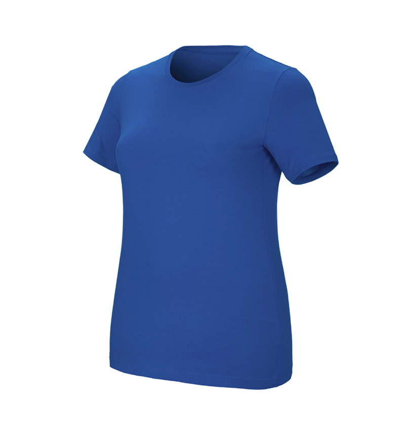 Loodgieter / Installateurs: e.s. T-Shirt cotton stretch, dames, plus fit + gentiaanblauw 2