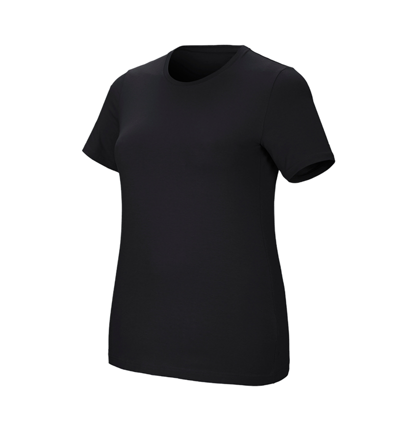 Onderwerpen: e.s. T-Shirt cotton stretch, dames, plus fit + zwart 2