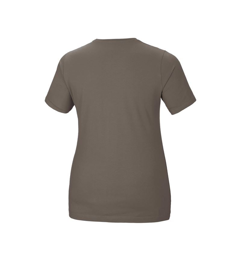 Hauts: e.s. T-Shirt cotton stretch, femmes, plus fit + pierre 3