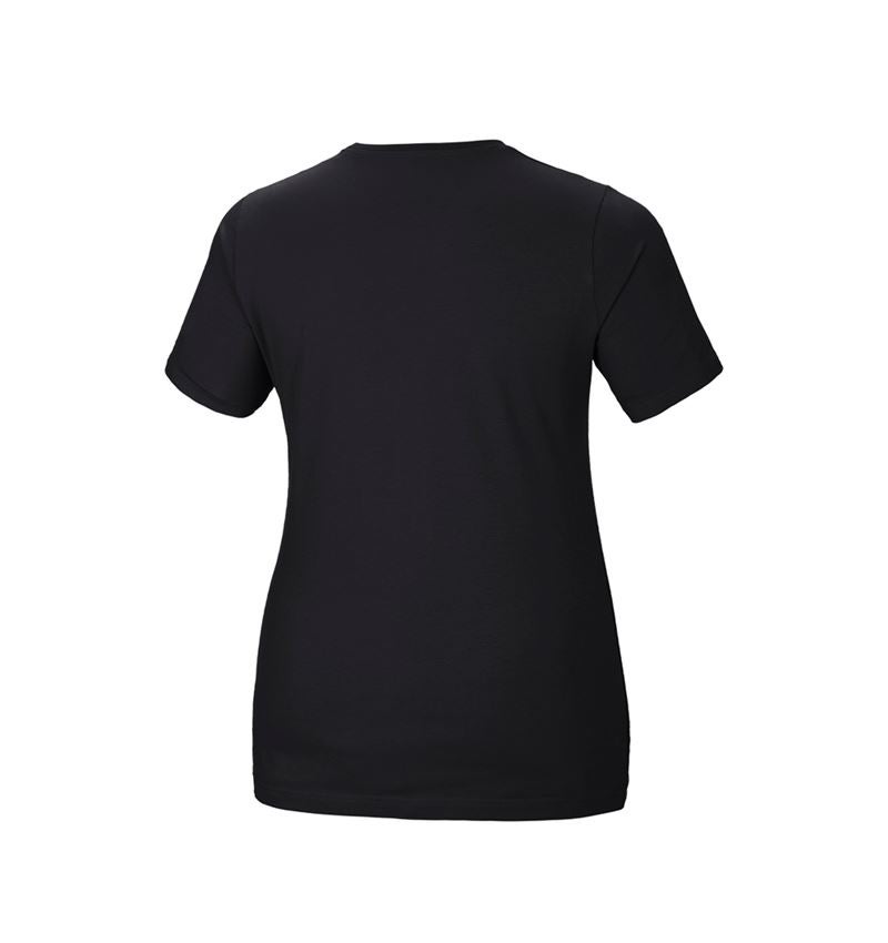 Hauts: e.s. T-Shirt cotton stretch, femmes, plus fit + noir 3