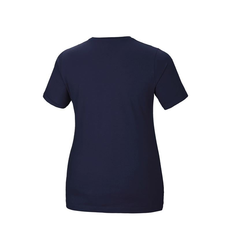 Bovenkleding: e.s. T-Shirt cotton stretch, dames, plus fit + donkerblauw 3