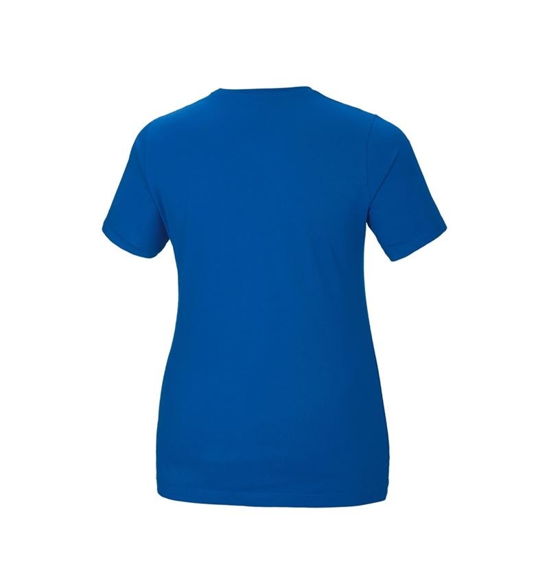 Installateurs / Plombier: e.s. T-Shirt cotton stretch, femmes, plus fit + bleu gentiane 3