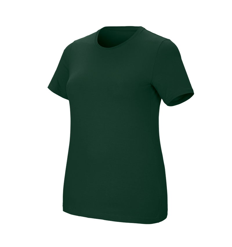Bovenkleding: e.s. T-Shirt cotton stretch, dames, plus fit + groen 2