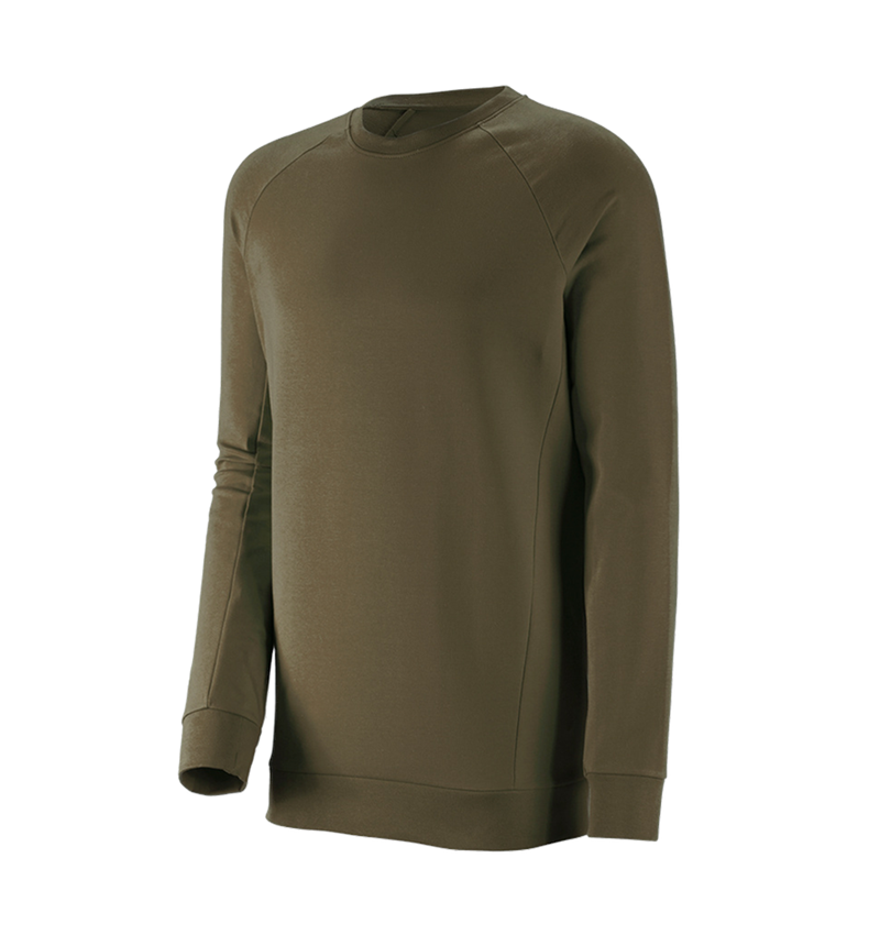 Shirts & Co.: e.s. Sweatshirt cotton stretch, long fit + schlammgrün 2