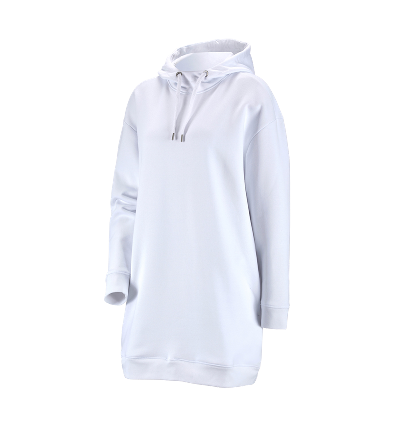 Bovenkleding: e.s. oversize hoody-sweatshirt poly cotton, dames + wit 1