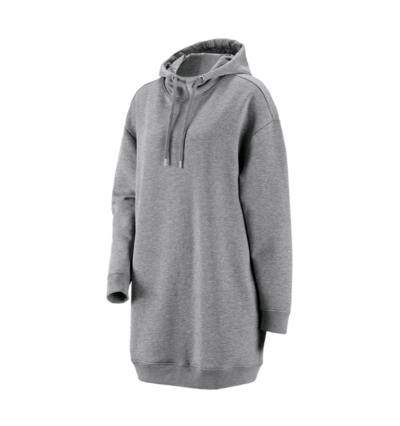 Bovenkleding: e.s. oversize hoody-sweatshirt poly cotton, dames + grijs mêlee 1