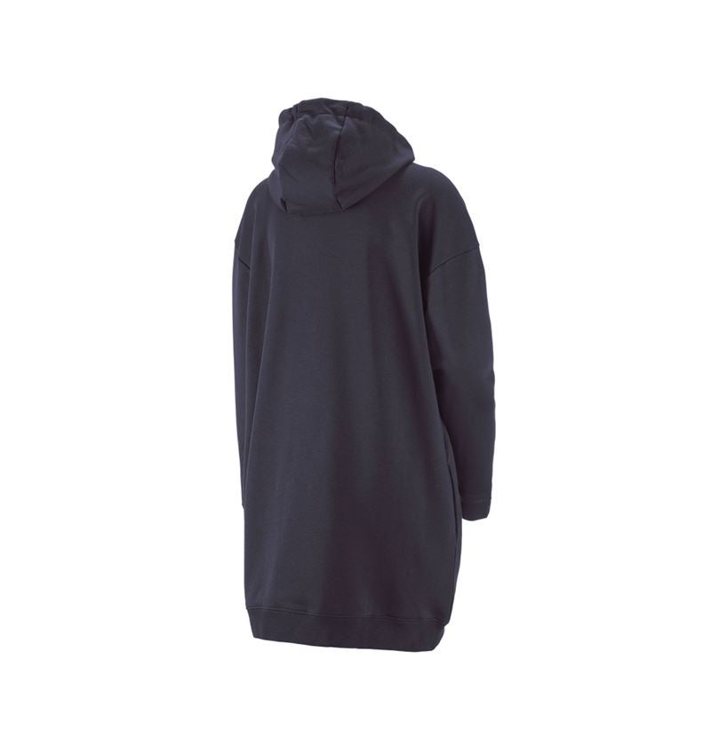 Bovenkleding: e.s. oversize hoody-sweatshirt poly cotton, dames + donkerblauw 2
