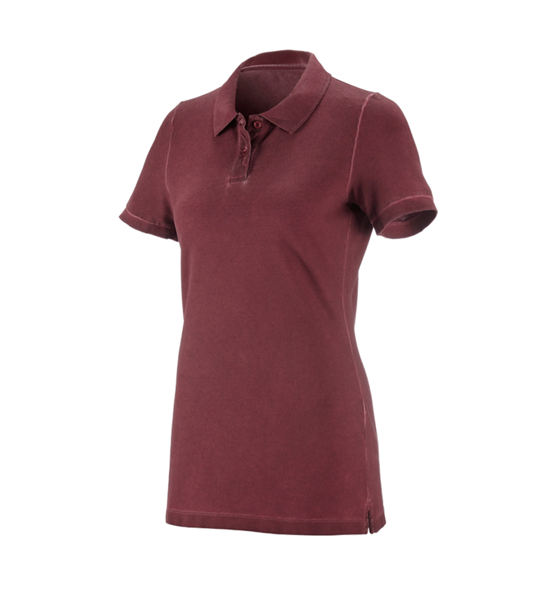 Schreiner / Tischler: e.s. Polo-Shirt vintage cotton stretch, Damen + rubin vintage