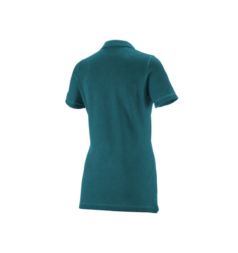 Shirts & Co.: e.s. Polo-Shirt vintage cotton stretch, Damen + dunkelcyan vintage 3