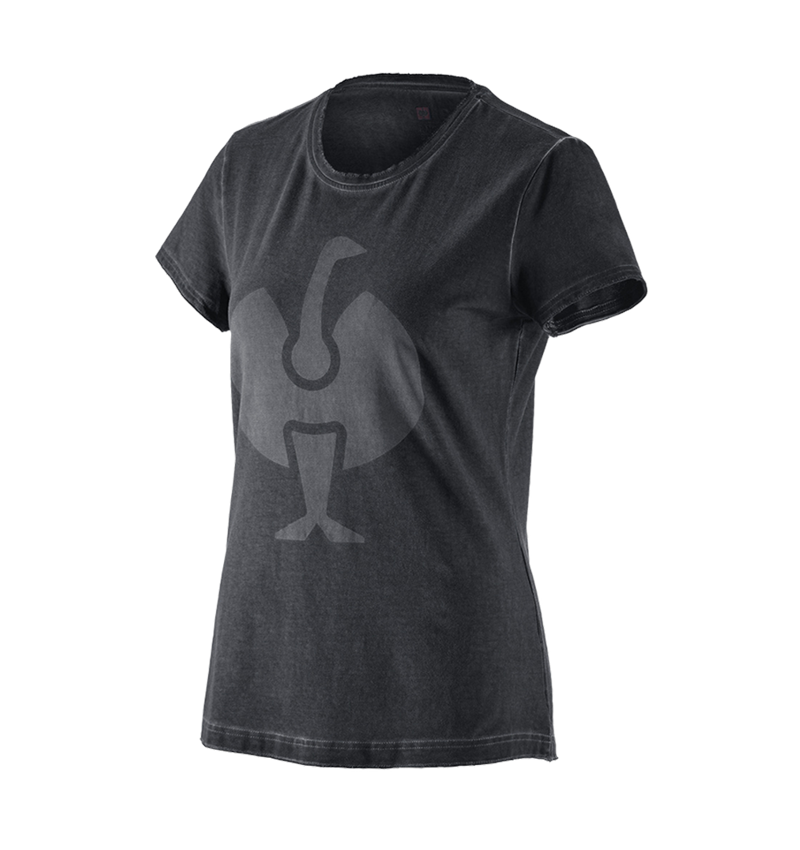 Bovenkleding: T-Shirt e.s.motion ten ostrich, dames + oxidezwart vintage