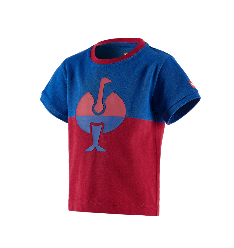 Bovenkleding: e.s. Pique-Shirt colourblock, kinderen + korenblauw/vuurrood 2