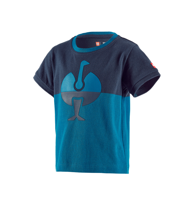 Bovenkleding: e.s. Pique-Shirt colourblock, kinderen + donkerblauw/atol 2