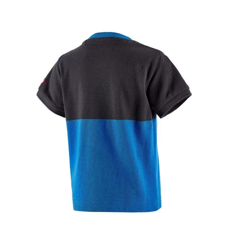 Hauts: e.s. Pique-Shirt colourblock, enfants + graphite/bleu gentiane 3
