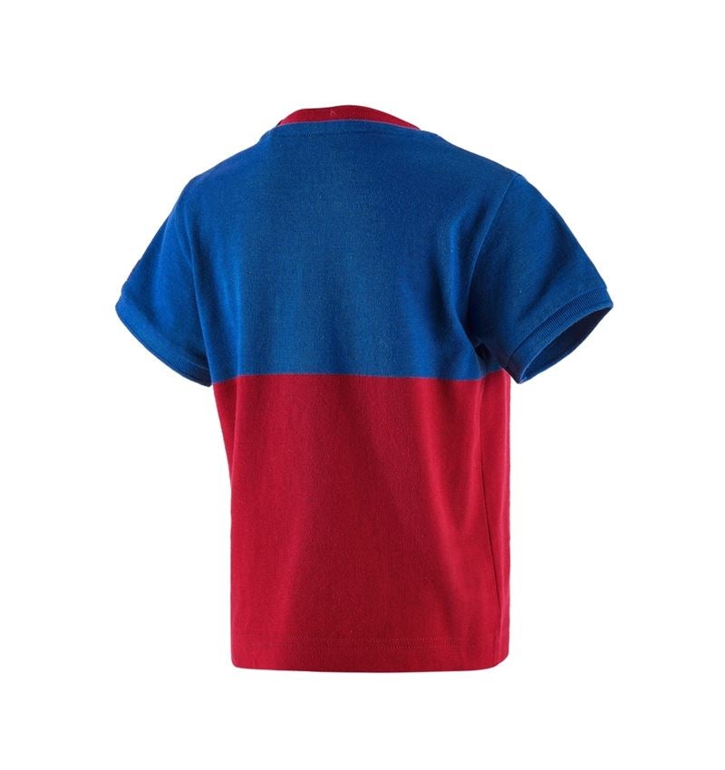 Bovenkleding: e.s. Pique-Shirt colourblock, kinderen + korenblauw/vuurrood 3