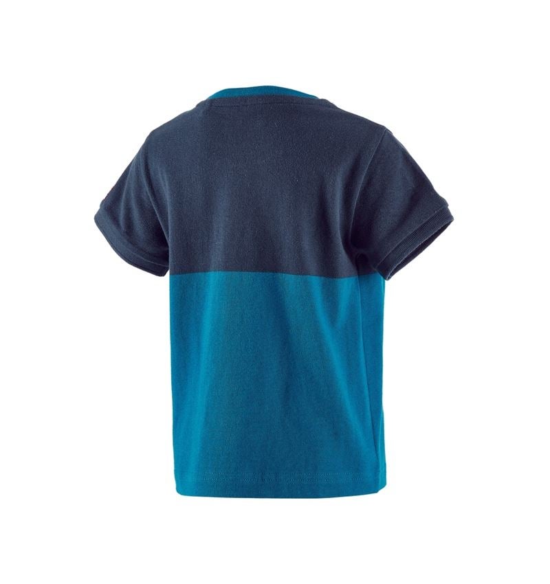 Bovenkleding: e.s. Pique-Shirt colourblock, kinderen + donkerblauw/atol 3