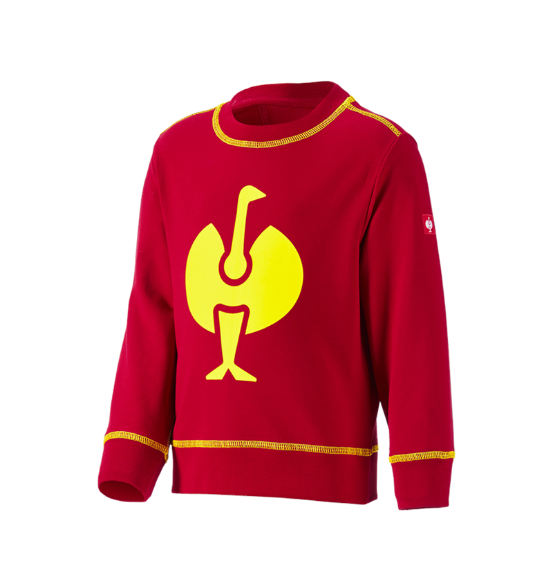 Hauts: Sweatshirt e.s.motion 2020, enfants + rouge vif/jaune fluo