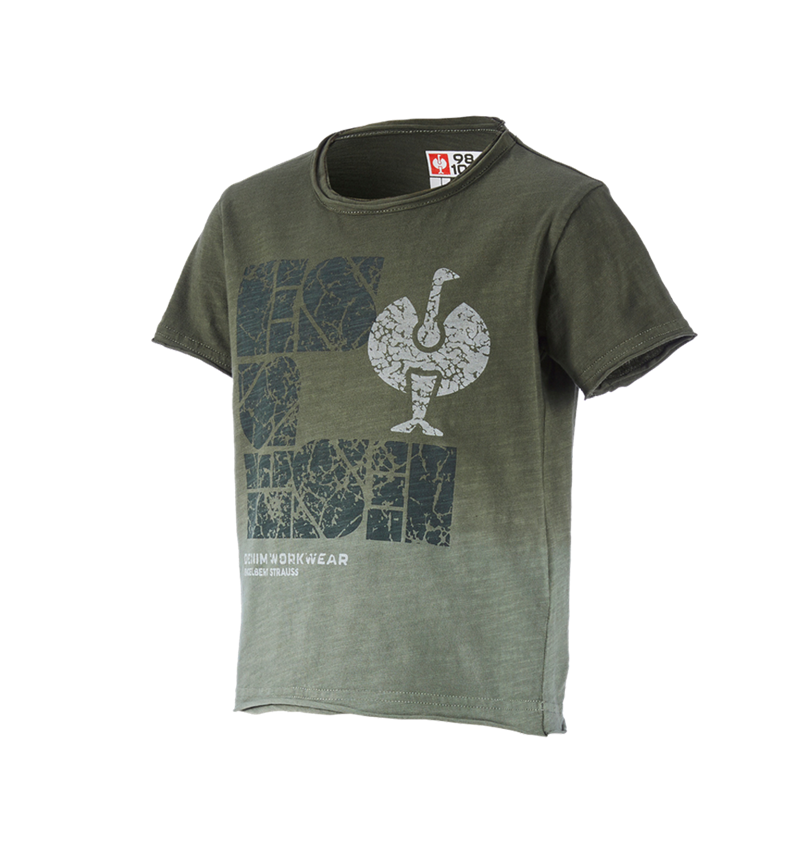 Bovenkleding: e.s. T-Shirt denim workwear, kinderen + camouflagegroen vintage 1