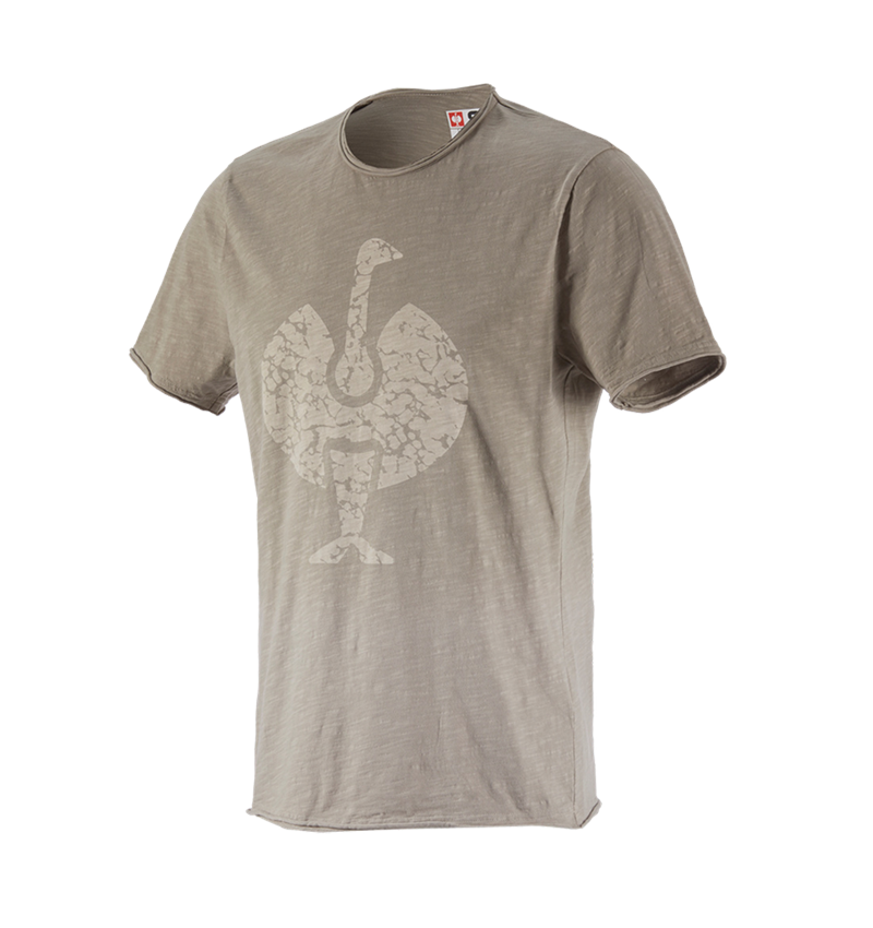Bovenkleding: e.s. T-Shirt workwear ostrich + taupe vintage 1