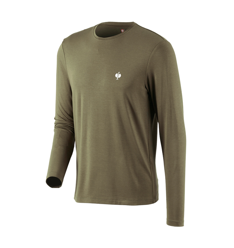Shirts & Co.: Modal-Longsleeve e.s.concrete + schlammgrün 3