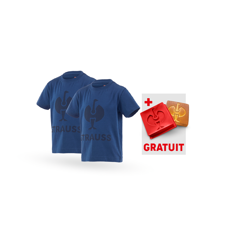 Vêtements: 2x T-shirt e.s.concrete, enfants +Moule en silicon + bleu alcalin