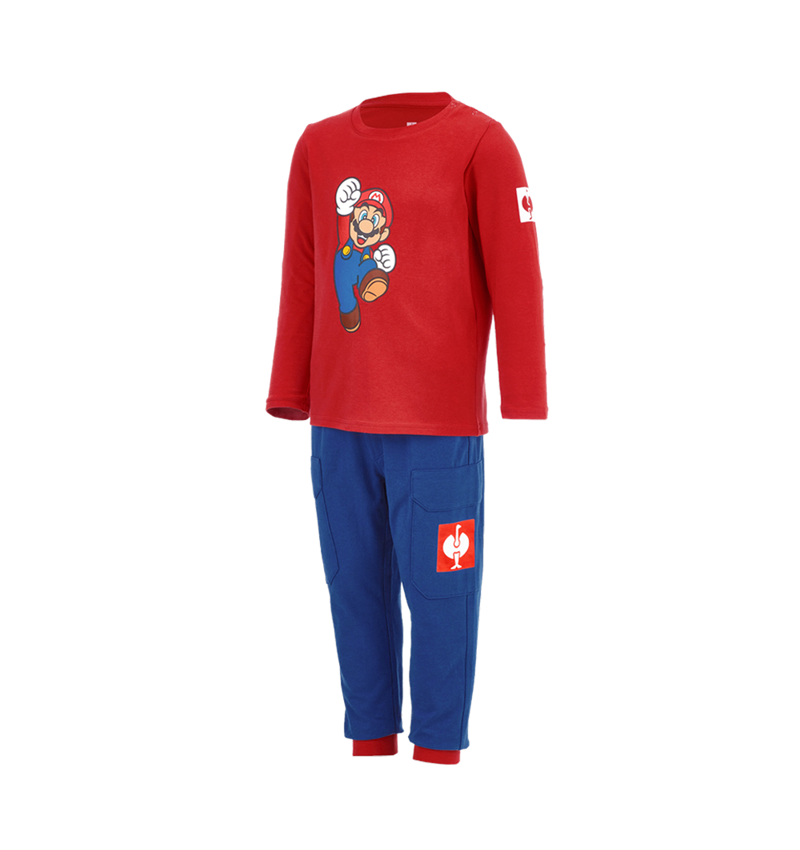 Kollaborationen: Super Mario Baby Pyjama-Set + alkaliblau/straussrot 1