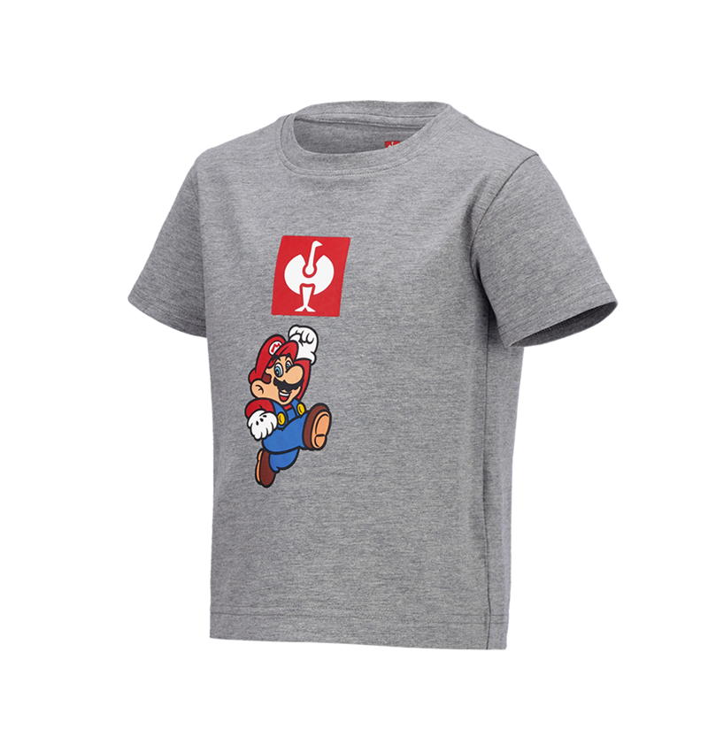 Shirts & Co.: Super Mario T-Shirt, Kinder + graumeliert 2