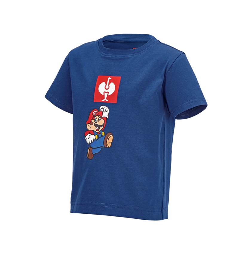 Hauts: Super Mario T-Shirt, enfants + bleu alcalin 2