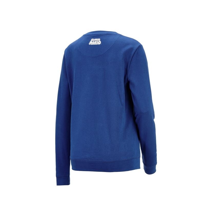 Shirts & Co.: Super Mario Sweatshirt, Damen + alkaliblau 3