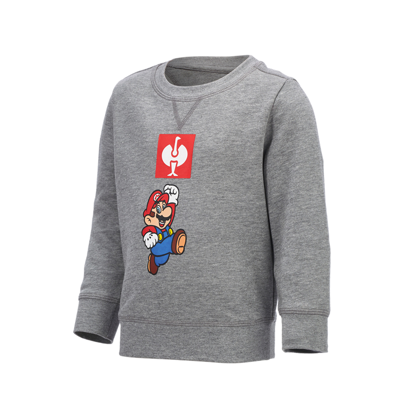 Hauts: Super Mario Sweatshirt, enfants + gris mélange