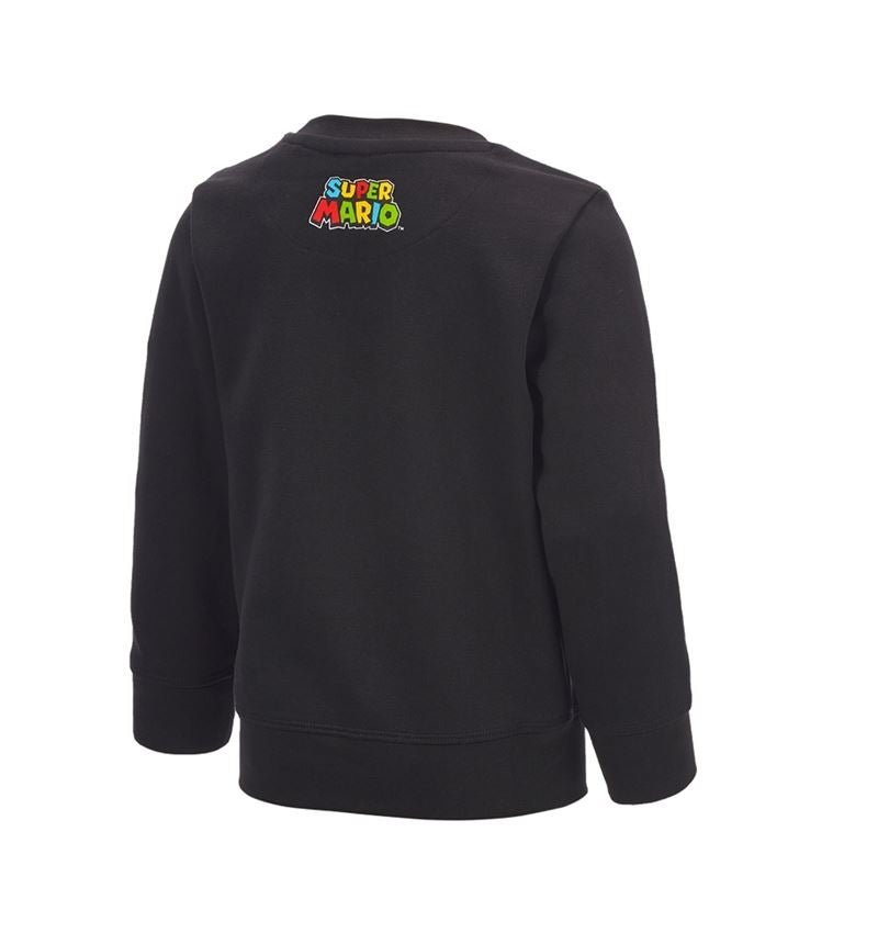 Shirts & Co.: Super Mario Sweatshirt, Kinder + schwarz 2
