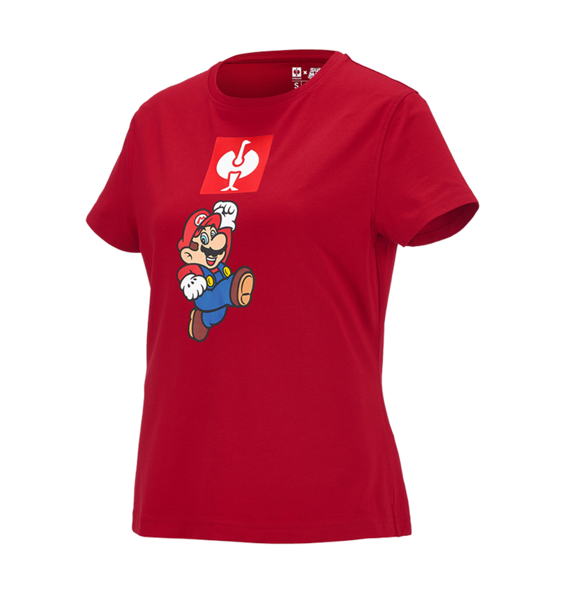 Shirts & Co.: Super Mario T-Shirt, Damen + feuerrot 1
