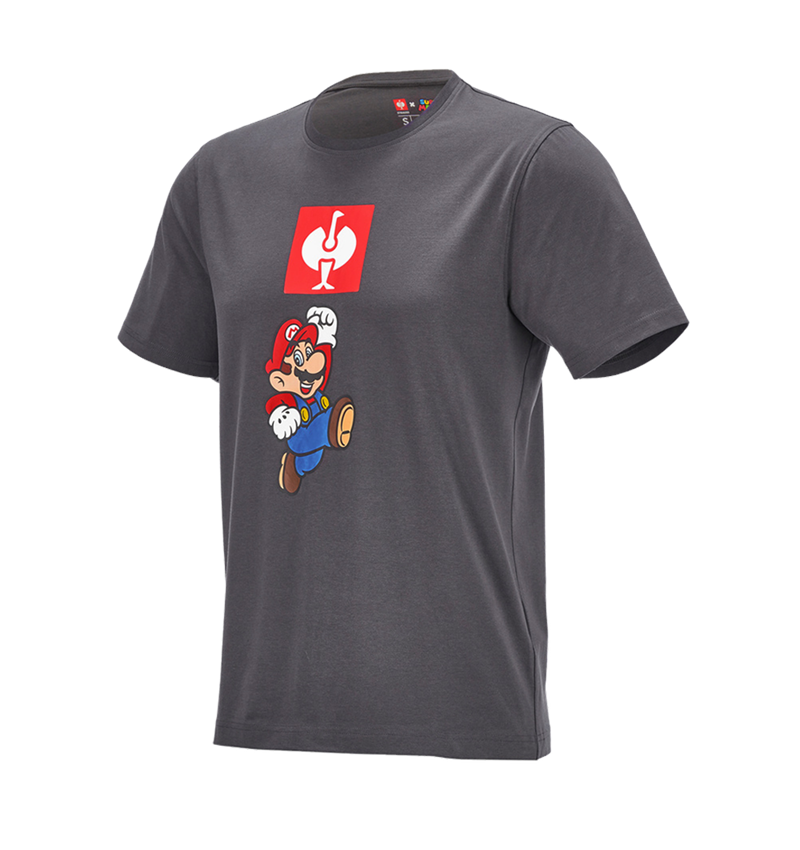 Shirts & Co.: Super Mario T-Shirt, Herren + anthrazit 2