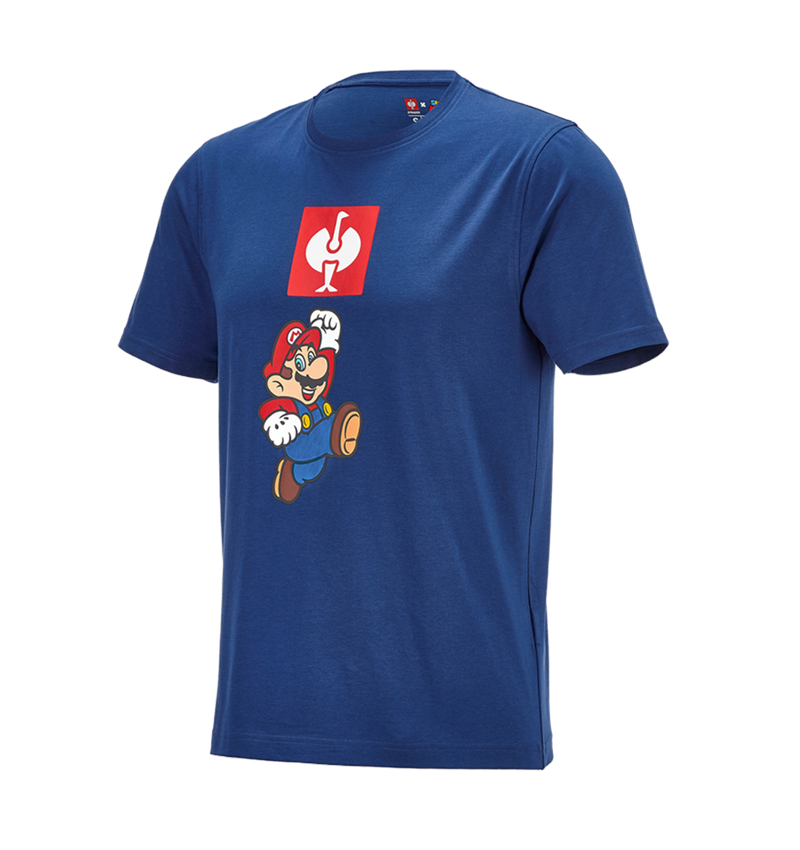 Hauts: Super Mario T-Shirt, hommes + bleu alcalin 4