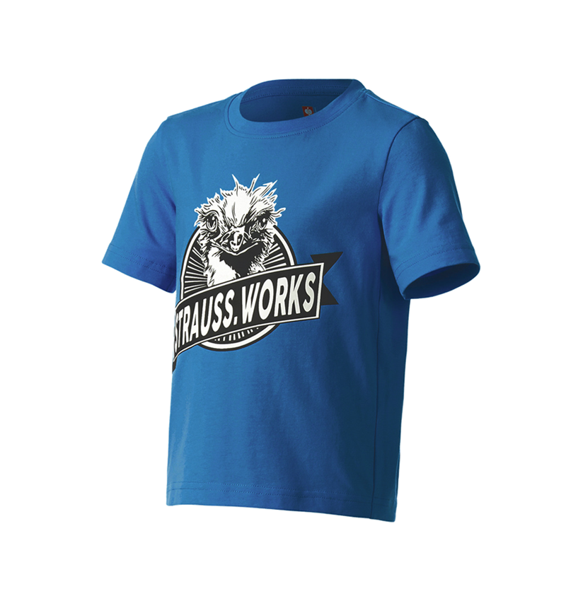 Bovenkleding: e.s. T-shirt strauss works, kinderen + gentiaanblauw