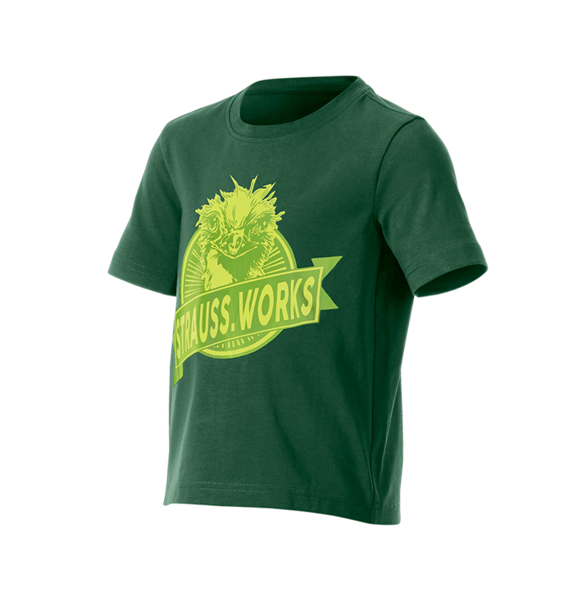 Kleding: e.s. T-shirt strauss works, kinderen + groen