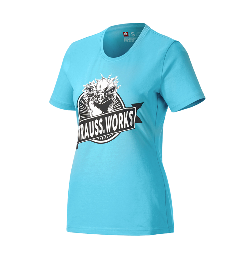 Kleding: e.s. T-Shirt strauss works, dames + lapis turkoois 4