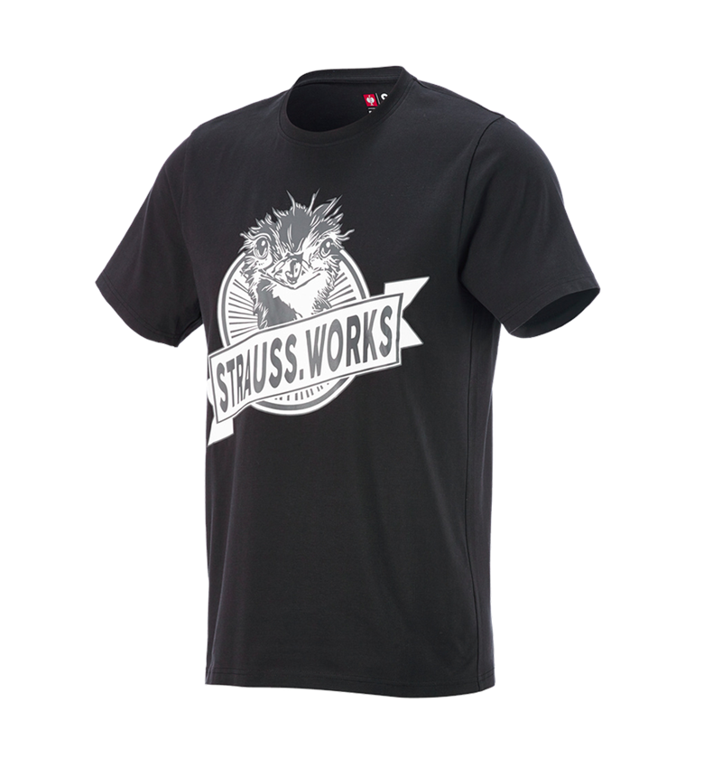 Bovenkleding: e.s. T-Shirt strauss works + zwart/wit 2