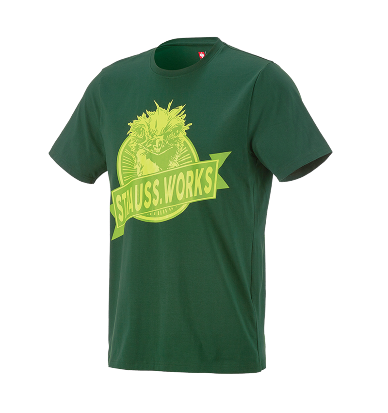 Kleding: e.s. T-Shirt strauss works + groen