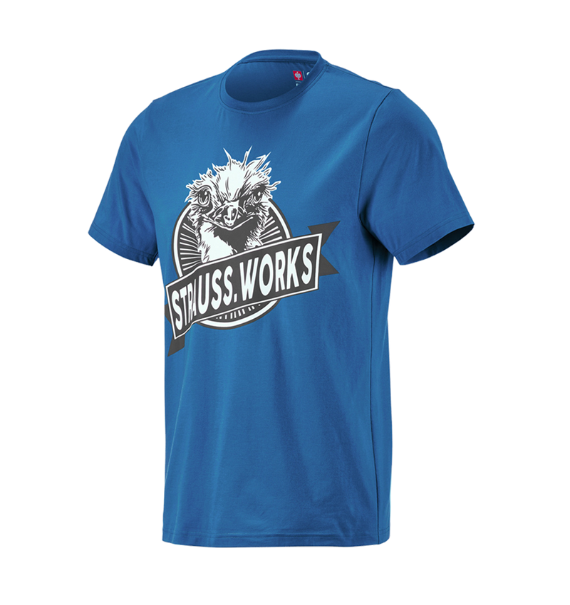Bekleidung: e.s. T-Shirt strauss works + enzianblau