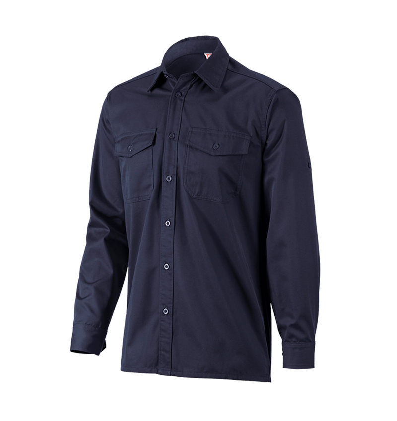 Shirts & Co.: Arbeitshemd e.s.classic, langarm + dunkelblau 2