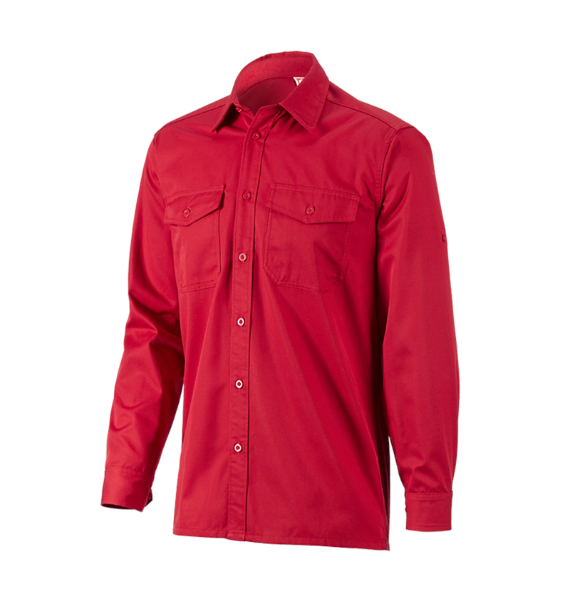 Schrijnwerkers / Meubelmakers: Werkhemden e.s.classic, lange mouw + rood