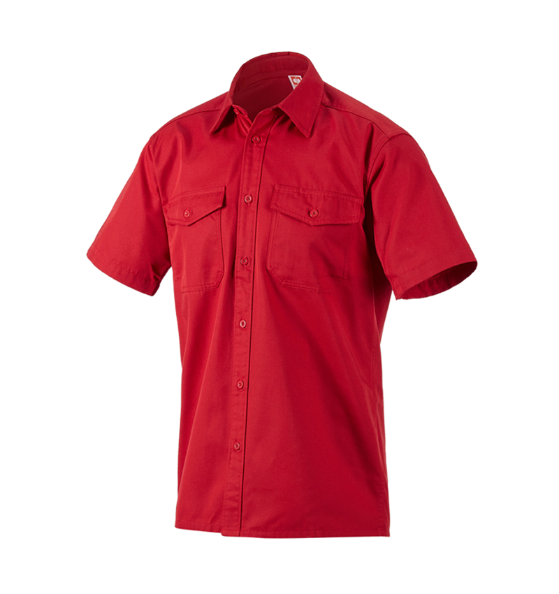 Shirts & Co.: Arbeitshemd e.s.classic, kurzarm + rot