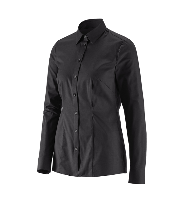 Shirts & Co.: e.s. Business Bluse cotton stretch, Damen reg. fit + schwarz 2
