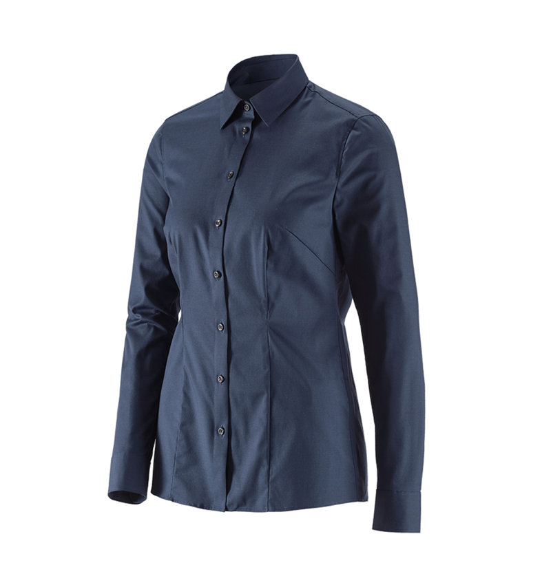 Shirts & Co.: e.s. Business Bluse cotton stretch, Damen reg. fit + dunkelblau 2