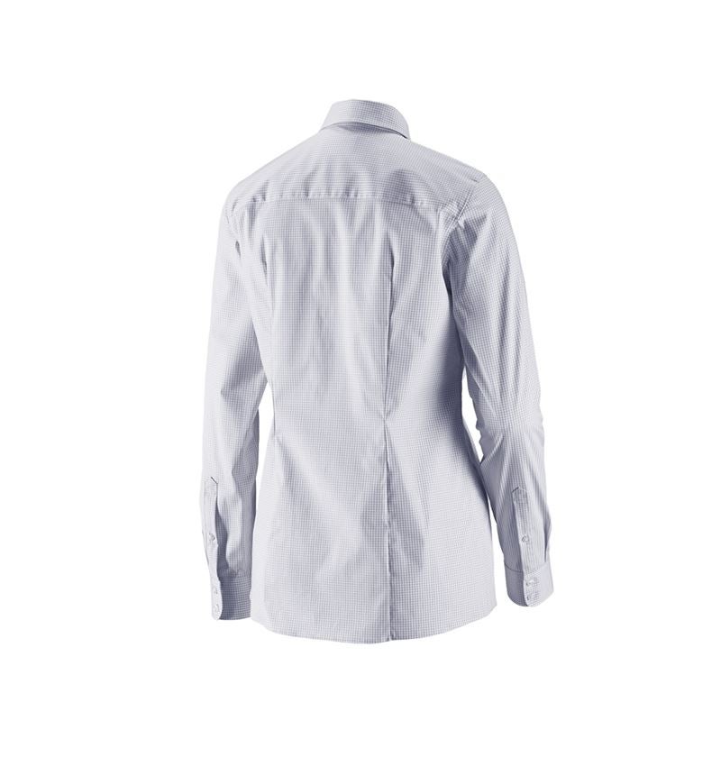 Shirts & Co.: e.s. Business Bluse cotton stretch, Damen reg. fit + nebelgrau kariert 3