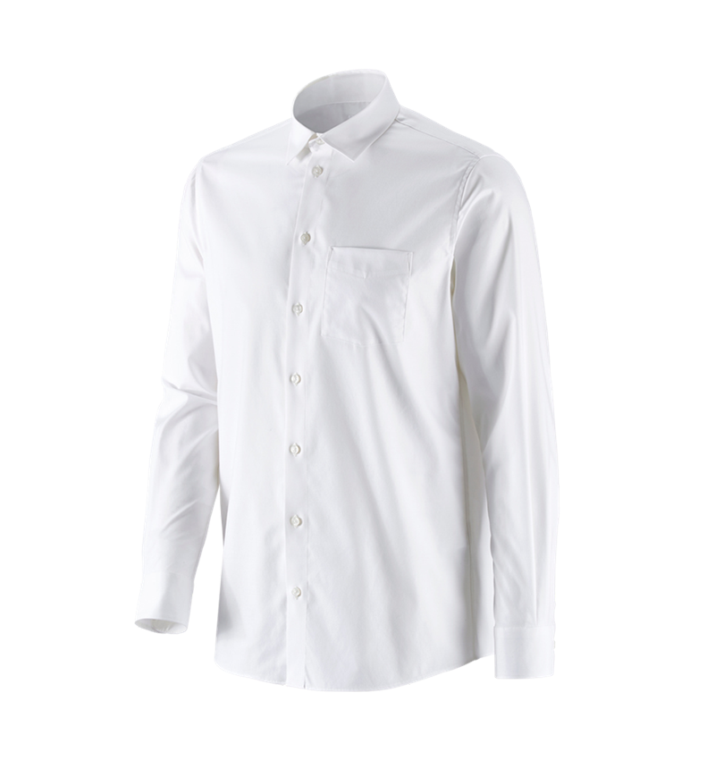 Hauts: e.s. Chemise de travail cotton stretch comfort fit + blanc 4