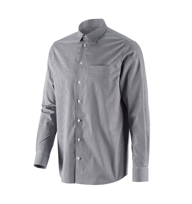 Shirts & Co.: e.s. Business Hemd cotton stretch, comfort fit + schwarz kariert 4