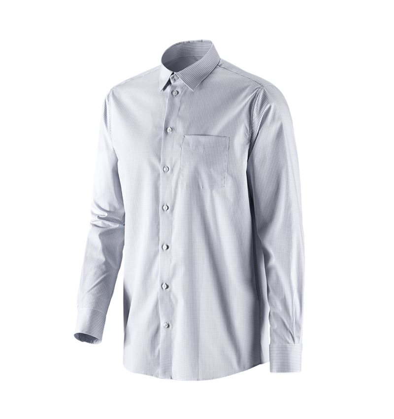 Hauts: e.s. Chemise de travail cotton stretch comfort fit + gris brume à carreaux 4
