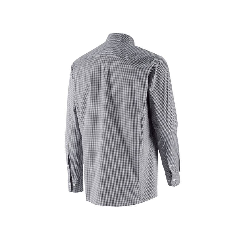 Hauts: e.s. Chemise de travail cotton stretch comfort fit + noir à carreaux 5